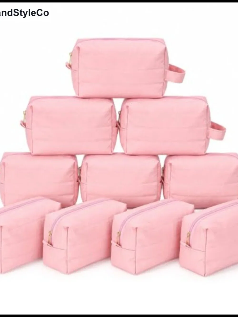 10-Pack Checkered Makeup Bags for Bridesmaids Gift Pouches Bulk Cosmetics